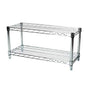 Shelving Inc. 12" d x 42" w Chrome Wire Shelving with 2 Tier Shelves, Weight Capacity 800lbs Per Shelf - size: 12"d x 42"w x 14"h