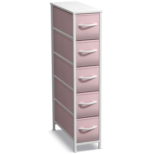 Sorbus Kids Dresser with 5 Drawers - Storage Unit Organizer Chest for Clothes - Bedroom, Kids Room, Nursery, & Closet - color: Pink, style: 5 Drawer