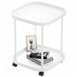 Side Table with Wheels, End Table Living Room Plastic Mobile Sofa Side Table Small Night Stand Bedroom Matte White - color: White, size: 1 Pack