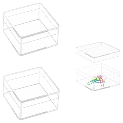 KissYou Acrylic Box Clear Display Box with Lid Jewelry Storage Container Party Decoration - size: 3.94 x 3.94 x 2.36 Inch