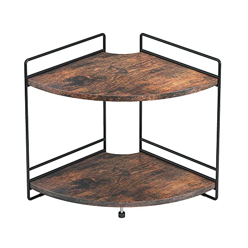 2-Tier Bathroom Counter Organizer, Wooden Corner Shelf for Vanity | Multi-Use Bathroom Storage, Holds Perfume, Makeup, Spices And Toiletries, Fits Dresser And Kitchen Countertops