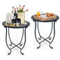 Round Side Table Set of 2, Metal Patio Side Tables End Tables, Weather Resistant Round Coffee Table Bedside Table Nightstand for Home Garden Office, 14 Inch Outdoor Side Table for Patio Balcony Yard - style: Set of 2 Style C