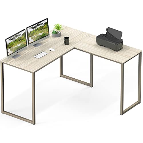 SHW Mission 48 x 48 L-Shape Home Office Computer Desk, Maple | Reversible Desktop Design - color: Maple, size: 48-Inch L-Shaped