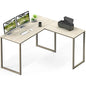 SHW Mission 48 x 48 L-Shape Home Office Computer Desk, Maple | Reversible Desktop Design - color: Maple, size: 48-Inch L-Shaped