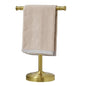 RUMOSE 13 Inch Brushed Gold Towel Stand Hand Towel Holder Bathroom Kitchen Vanity Countertop T-Shape Towel Rack Free Standing Stainless Steel Towel Bar Towel Ring - color: Brushed Gold