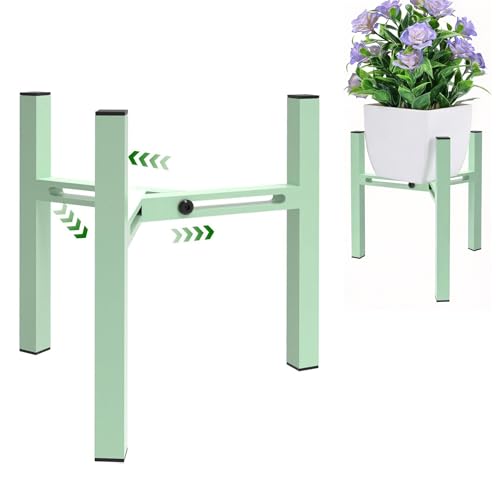 Adjustable Plant Stand Indoor, Metal Stable Plant Holder, Modern Plant Stands Fits 5-6-7-7.5" Pots for Home & Office (Without Pots) - color: Light Green