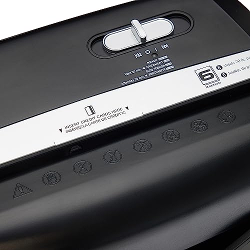 Amazon Basics 6-Sheet Cross-Cut Paper and Credit Card Shredder with 3.8 Gallon Bin, Shreds Staples, Black - color: Black, size: 6 Sheet