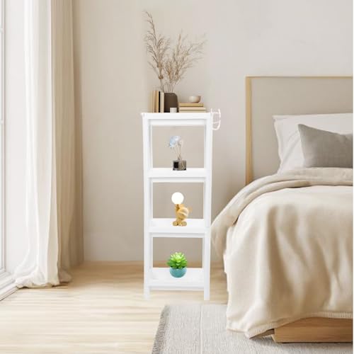 Tissting Bathroom Storage Rack 4-Tier, Plastic Freestanding Shelf | Multifunctional Organizer | Living Room & Bedroom & Kitchen | Space Saver(4 layers) - color: 4 Layers