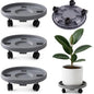 Rolling Plant Stand with Wheels 3 Pack 13 Inch Plant Caddy with Wheels Heavy Duty Plant Dolly Roller Base with Wheels Round Flower Pot Rack Holder Planter Trolley Tray, Grey - color: Grey, size: 13 inch