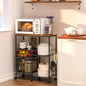 Rolling Microwave Cart with Storage, Microwave Stand with Drawers, Kitchen Storage Rack On Wheels, Kitchen Storage Cart Shelves Organizer Used As Bakers Rack Coffee Bar Station Kitchen Island Cart