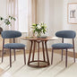 COLAMY Wooden Dining Chairs Set of 2, Modern Fabric Upholstered Dining Room Chair, Farmhouse Kitchen Side Chairs with Foot Pegs, Blue - color: Blue, size: Set of 2