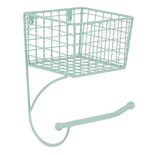 DII Rustic Farmhouse Bathroom Décor, Metal Storage, Toilet Paper Holder, Aqua - color: Aqua, size: Toilet Paper Holder