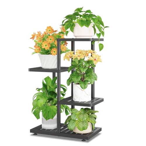 iDavosic.ly Plant Stand Indoor Outdoor, 3-Tier Tall Metal Flower Shelf for Heavy-Duty Large Planters, Corner Orchid Display Rack for Living Room Balcony Patio Porch, Space Saving, Modern Black - color: Black, size: 3 Tier