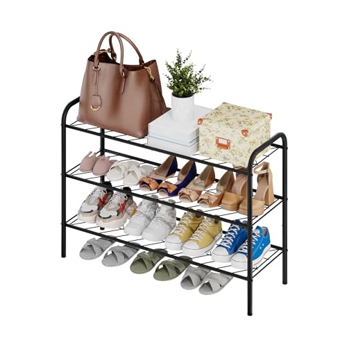 viewcare Shoe Rack for Closet, 3-Tier Long Shoe Rack for Entryway & Garage, Sturdy Metal Construction, Shoe Organizer Holds 8-12 Pairs - size: 3-Tier(Long)