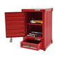 12.6 X 12.6 X 19.7 in Industrial Side Table, Metal Iron 3-Tier Bedside Table with 2 Compartments & 1 Storage Drawer, Retro Metal Shipping Container Cabinet for Bar/Bedroom/Garage (Red) - color: Red