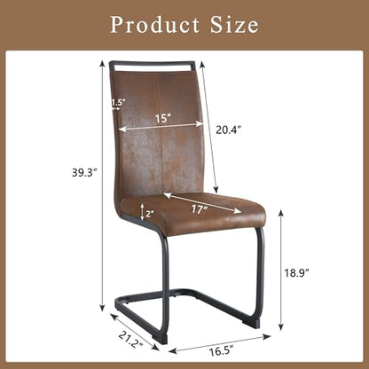 Baysitone Modern Dining Chairs Set of 2, Side Dining Room Chairs, High Back Kitchen Chairs with Suede Fabric Padded Seat for Dining Room,Kitchen, Living Room Brown - color: Suede Brown, size: Set of 2