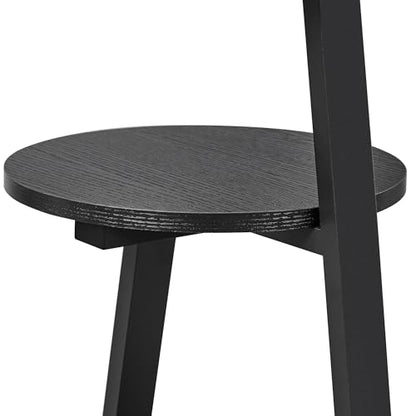 BEWISHOME Round End Table Side Table with Metal Frame, Black KTZ41B | Accent Table Nightstand Bedside Table, 3-Tier Shelves, Small Couch Table, For Living Room Bedroom - color: Black, size: without PowerOutlet