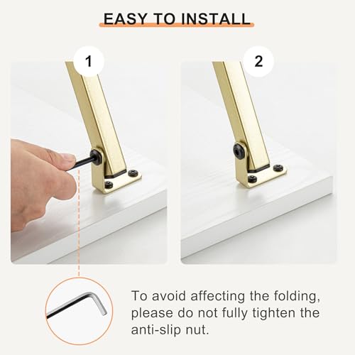 Acovy TV Tray Table Set of 2, TV Dinner Tray, Folding Table, Foldable TV-Trays, Side Table for Bed, Couch, Portable and Small Easy to Move, - color: Gold