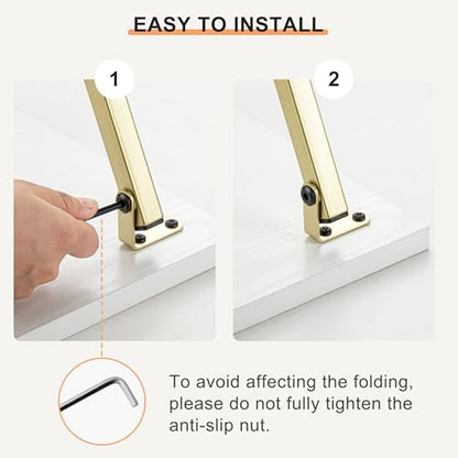 Acovy TV Tray Table Set of 2, TV Dinner Tray, Folding Table, Foldable TV-Trays, Side Table for Bed, Couch, Portable and Small Easy to Move, - color: Gold