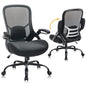 HYLONE Big and Tall 400lbs Heavy Duty Office Chair, 5" Thickened Seat Ergonomic Desk Chair with Adjustable Armrests, Home Office Computer Chairs for Long Hours Mesh Executive Chair(Black) - color: Black, size: Thicken Cushion