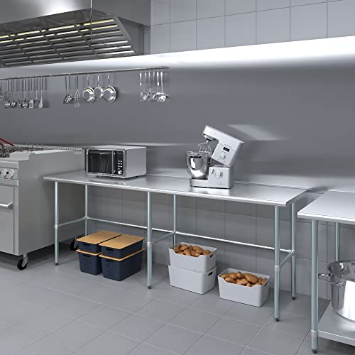 24 in. x 96 in. Open Base Stainless Steel Work Table | Residential & Commercial | Food Prep | Heavy Duty Utility Work Station | NSF - size: 96 in. Length x 24 in. Width