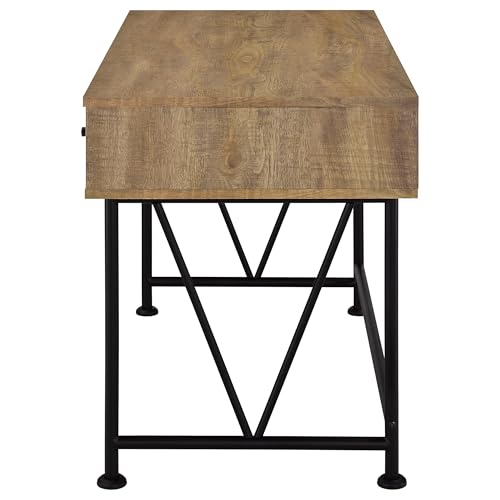 Coaster Home Furnishings - Analiese - Wood - 3-Drawer Writing Desk with Metal Legs, and V-Bracing Profile - Home Office - 47-Inch - Mango - 802001 - color: Mango