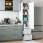 White Pantry Cabinet with Door and 2 Drawers, 70.87" Tall Freestanding Kitchen Storage Cabinet with Adjustable Shelves for Kitchen, Dining Room, Living Room - color: 03 White