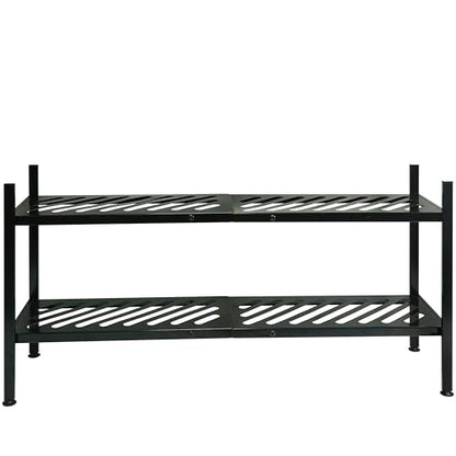 Shoe Rack - Metal Shoe Organizer 2 Tier Shoes Shelf Storage, 35 Inches Stackable Long Show Stand Holder for Closet, Entryway, Garage, Floor, Door Entrance, Black - size: 2 Tier