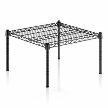 24" x 24" x 14" Black Epoxy Wire Storage Shelf, Dunnage Rack, Commercial 1 Tier Small Shelf - color: Black, size: 24"D x 24"W x 14"H