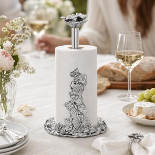Arthur Court Butterfly Paper Towel Holder - Decorative Aluminum Design for Kitchen Countertop - 13 Inch Tall with Weighted Base - size: Butterfly