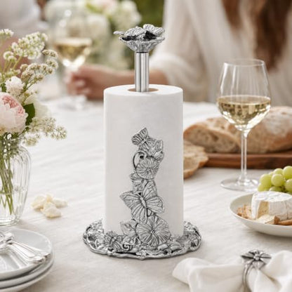 Arthur Court Butterfly Paper Towel Holder - Decorative Aluminum Design for Kitchen Countertop - 13 Inch Tall with Weighted Base - size: Butterfly