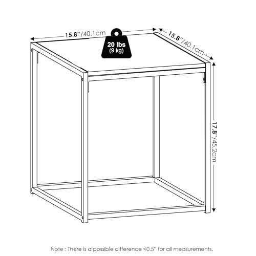 Modern End Table with Metal Frame, Easy Assembly Night Stand, Square Open Frame Bedside Table, Side Table, for Bedroom, Living Room, Solid White - color: Solid White/White, size: 1 Tier, Set of 1
