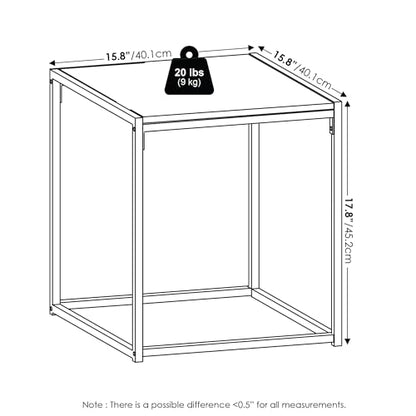 Modern End Table with Metal Frame, Easy Assembly Night Stand, Square Open Frame Bedside Table, Side Table, for Bedroom, Living Room, Solid White - color: Solid White/White, size: 1 Tier, Set of 1