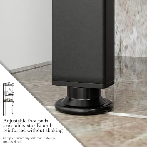1 Set Over The Toilet Storage, 3-Tier Bathroom Laundry Storage Rack Space-Saving Organizer Household Supplies (Black-S) - color: Black-s