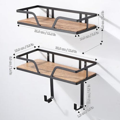 Ironing Board Holder Wall Mounted, 2-Layer Sturdy Iron and Ironing Board Hanger with Wood Shelf, Space Saving Laundry Room Organization for Iron, Board & Accessories - color: Matte Black-2 Layer