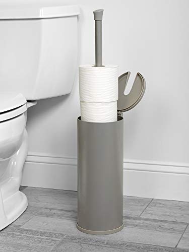 Zenna Home Easy Access Brushed Nickel Toilet Paper Holder, Rustproof, Holds 3 Rolls, Toilet Paper Storage with Lid and Easy Grip Handle, Bath Tissue Holder with Lid, Brushed Nickel - color: Brushed Nickel