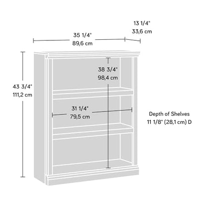 Sauder 3 Tier Book Shelf Wooden Bookcase Multipurpose Bookshelf for Home Office, Living Room, in Laurel Oak - color: Laurel Oak
