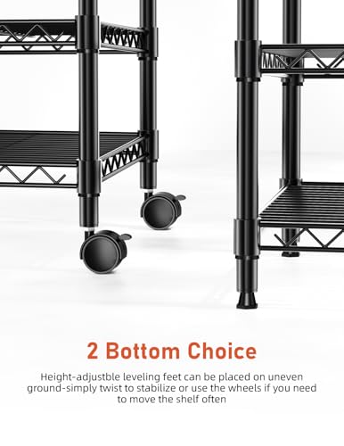 Simple Deluxe Heavy Duty 3-Tier Storage Shelves 750Lb Capacity, 24.02" D x 13.78" W x 29.92" H Shelving Unit for Pantry, Garage, Laundry and Kitchen, Black - size: 3-Tier, 13.78"W x 24.02"D x 29.92"H
