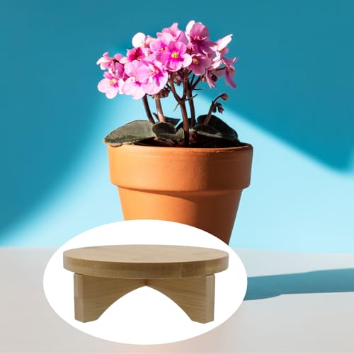 Oedema 6 Inch Round Solid Wood Flower Plant Stand | Mid Century Modern, Indoor Use, Desktop & Office Decor, Small Plants Display Riser, Decor Planter Stand - size: 6inch/153mm
