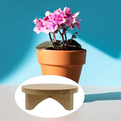 Oedema 6 Inch Round Solid Wood Flower Plant Stand | Mid Century Modern, Indoor Use, Desktop & Office Decor, Small Plants Display Riser, Decor Planter Stand - size: 6inch/153mm