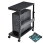 EUREKA ERGONOMIC PC Stand Computer Cart, Height Adjustable Tower Stand 2-Tier Suit for ATX Case Printer, Metal Rolling Cart on Wheels for Gaming Home Office, Carbon Fiber - color: Carbon Fiber