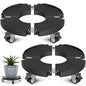 Goovilla Plant Stand with Wheels 440LBS Load,2Pack, Adjustable 15-22",Black | Heavy Duty Plant Caddy with Lockable Caster Wheels, Rolling Stand/Dolly/Roller for Indoor Outdoor Large Planter, Flower Pot - color: Black