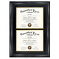GMFrames Double 8.5x11 Diploma Certificate Frame, Solid Wood & Tempered Glass, Cherry Lacquer Finish & Intricate Rope Detail, Black over Gold Mat - color: Black, size: 14x20 for Double 8.5x11