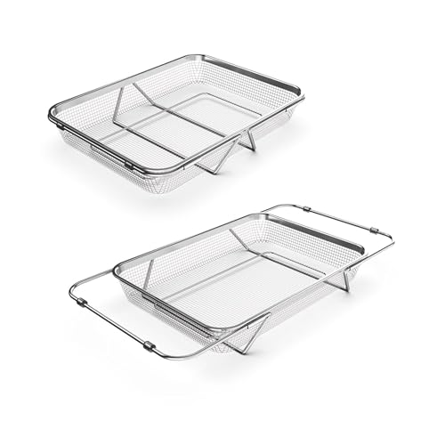 WAGENSTEIGER Extendable Dish Rack with Feet, Vegetable Colander Basket, Stainless Steel Dish or Silverware Drying Rack, Ultimate Kitchen Organizer Over the Sink (12.99 x 9.65 x 2.76 Inches) - size: 12.99 x 9.65 x 2.76 Inches