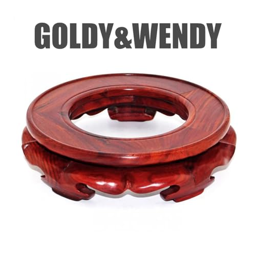 GOLDY&WENDY Oriental Asian Rosewood Vase Display Stands Decorative Crystal Ball Holder - size: 5.9" Inside Diameter