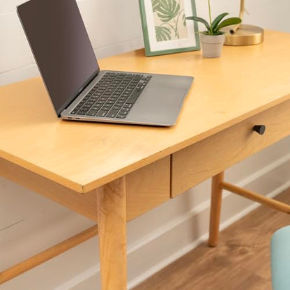 Linon Melissa Natural Wooden One Drawer Writing Desk - color: Natural