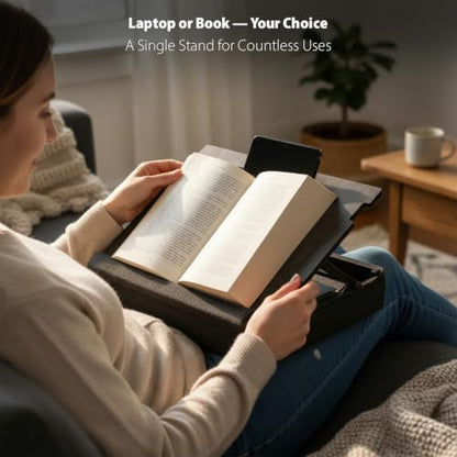 Laptop Tray with Cushion (Black) - color: Black