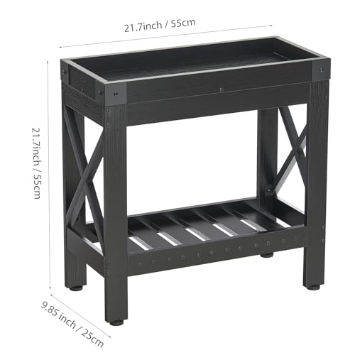Narrow Side Table, End Table,Sofa Side Table, End Table Nightstand for Bedroom, Living Room, Small Spaces - color: Black, style: Farmhouse
