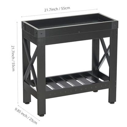 Narrow Side Table, End Table,Sofa Side Table, End Table Nightstand for Bedroom, Living Room, Small Spaces - color: Black, style: Farmhouse