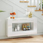 47" High Gloss Console Table with Hidden Side Storage Cabinets, White Modern Entryway Sofa Table for Behind The Couch, Living Room - color: High Gloss-white